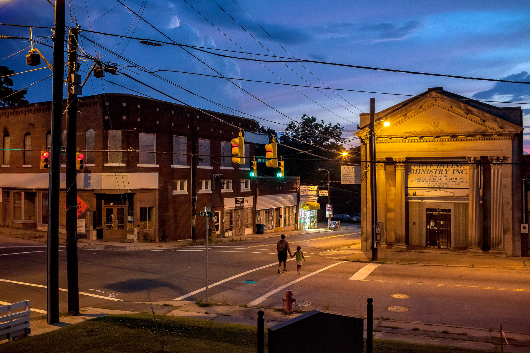 Sunset over Driver Street East Durham North Carolina