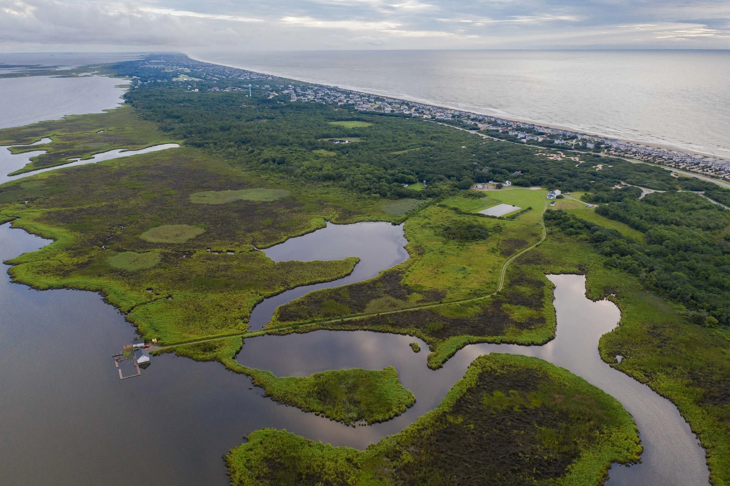 Aerial view of Currituck Sound OBX