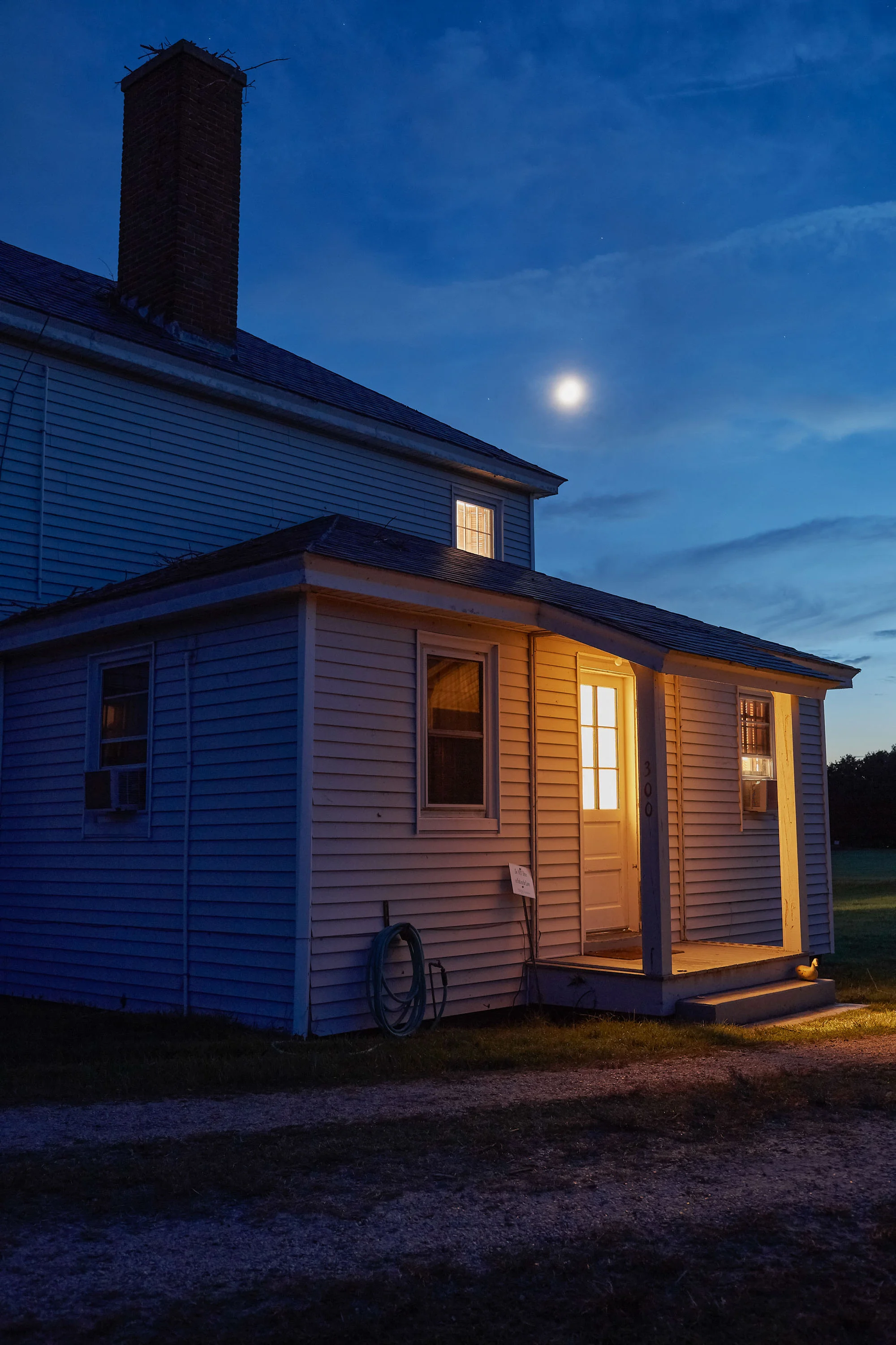 Donal C. O'brien Hunting Lodge at twilight