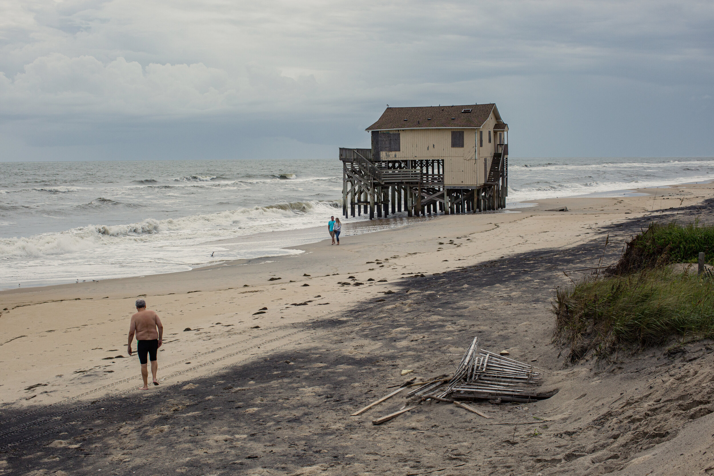  The Atlantic Ocean has washed away Seagull Drive in Nags Head, and encroached upon an abandoned home that was once on the first row of homes. Others have since been demolished. 