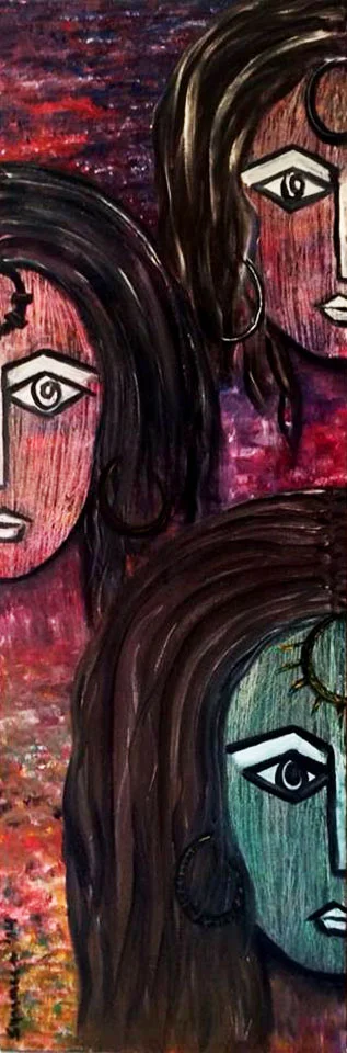 RADIANCE. Oil on Canvas. 36"x12". 2014.&nbsp;Despite all the turmoil, chaos and suffering; strength, confidence and determination radiate.