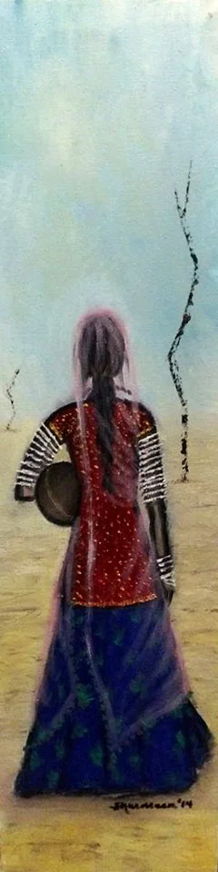 THE WANDERER. Oil on Canvas. 23.6"x6". 2014.&nbsp;A person in search...