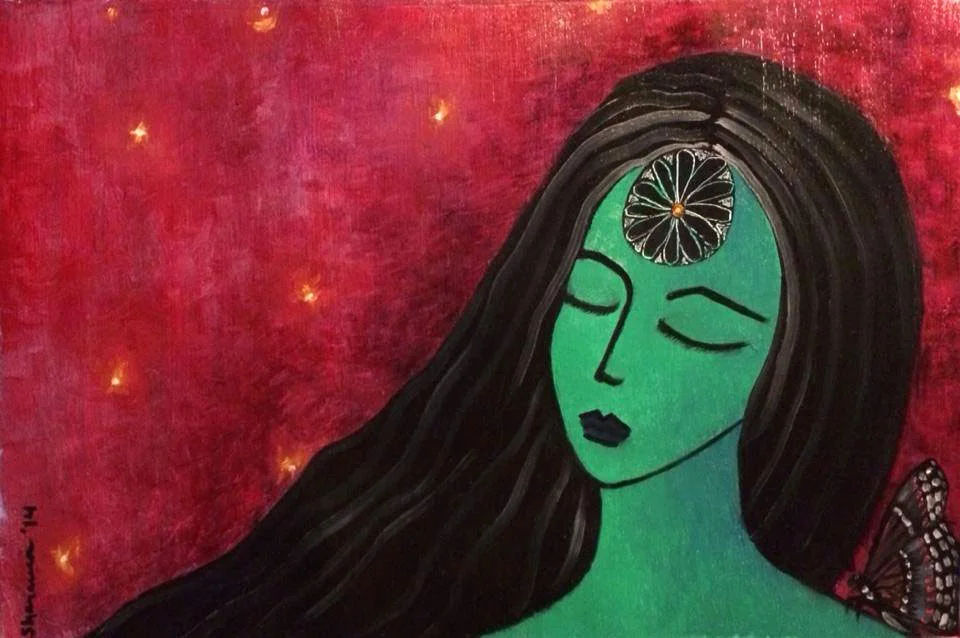 SILENCE. Oil on Paper. 16"x23.5". 2014.&nbsp;There is a moment when everything becomes peaceful, still and infinite. That serenity can only be described by silence.