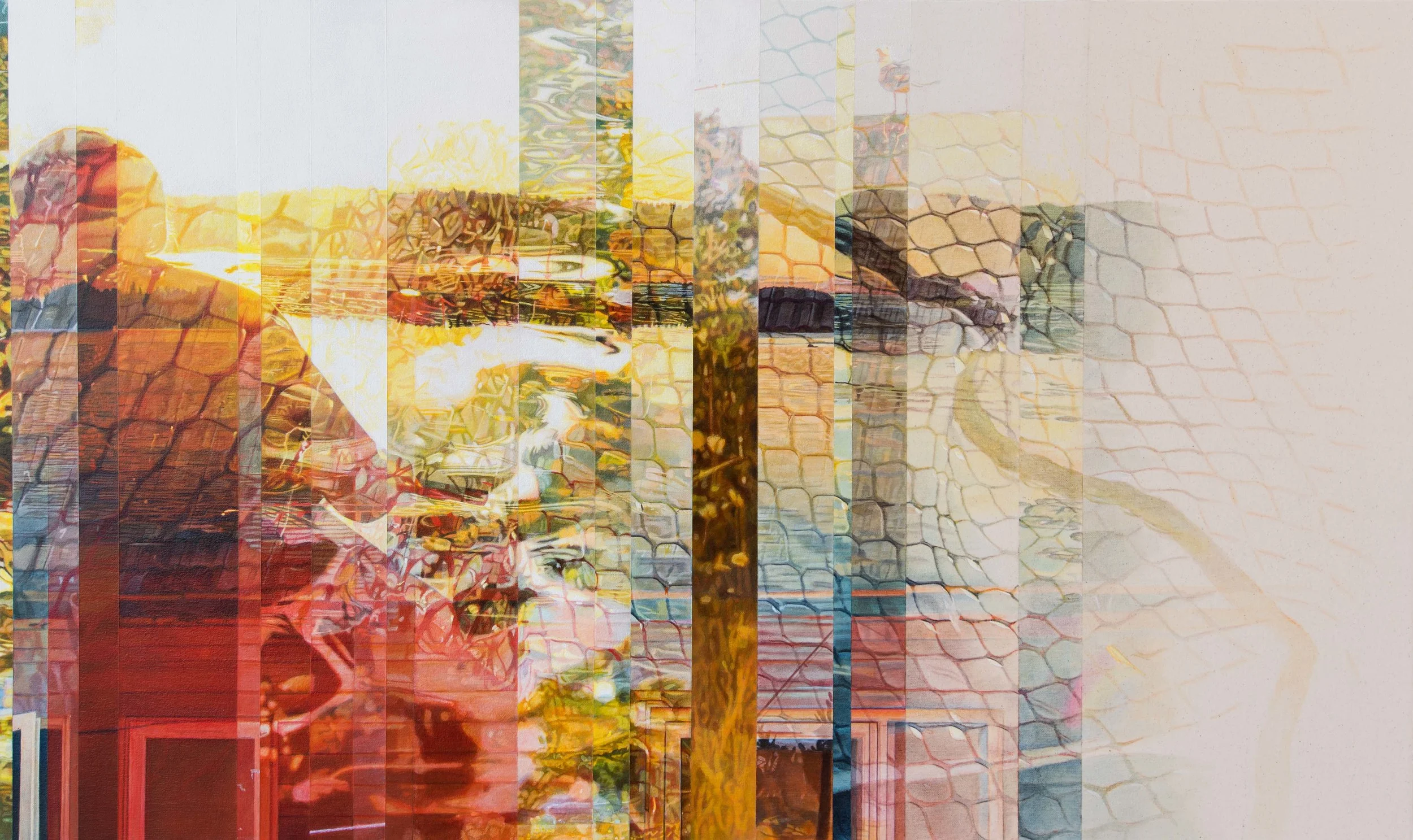 Volonté, hasard ou destin Acrylique sur toile 24 x 40 pouces 2018 Collection privée Crédit photo: Donald Trépanier