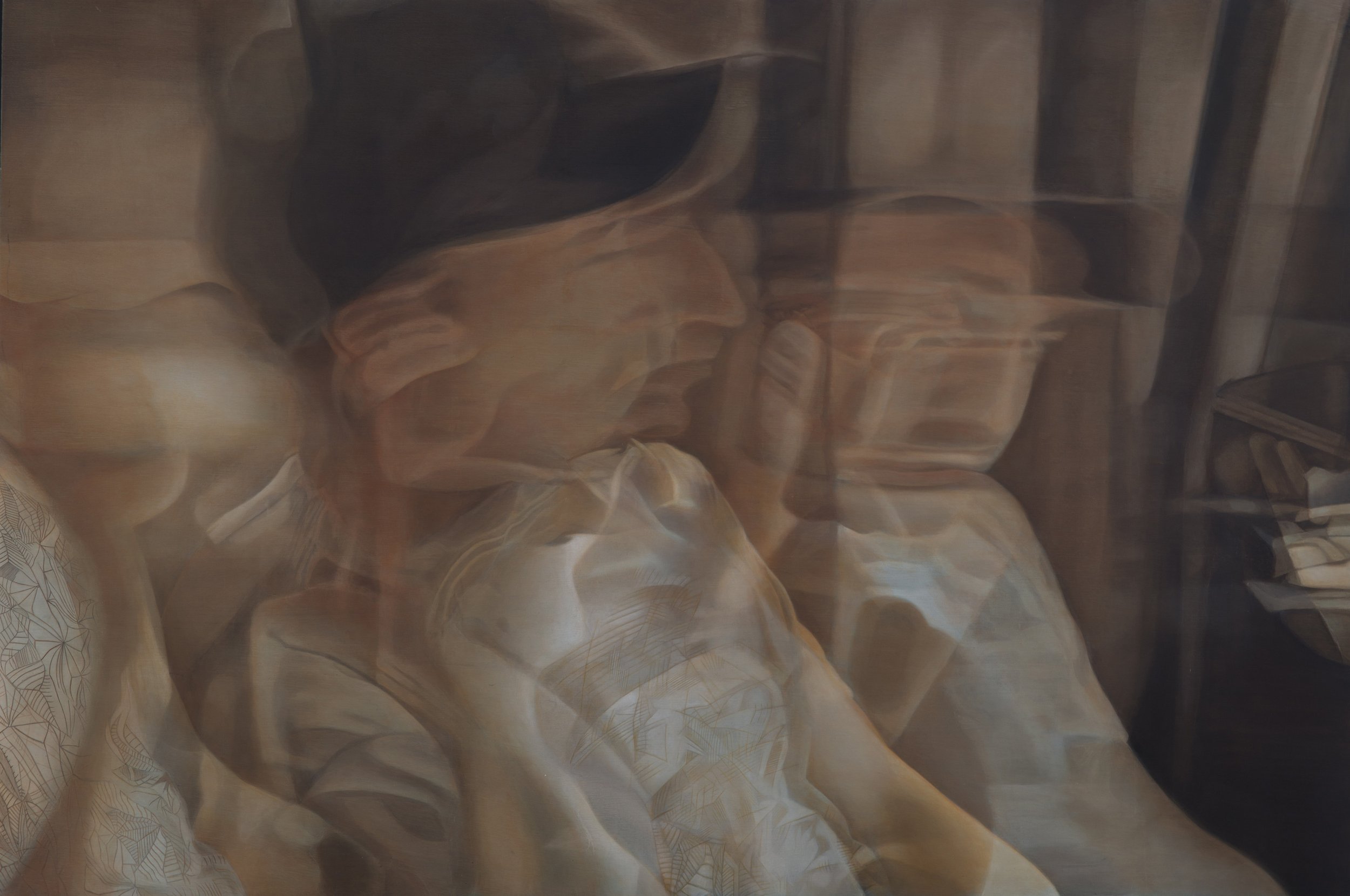   Précision fantomatique ,  Johannie Séguin , acrylique sur bois, 48 x 72 pouces, 2014   Crédit photo : Christian Leduc 