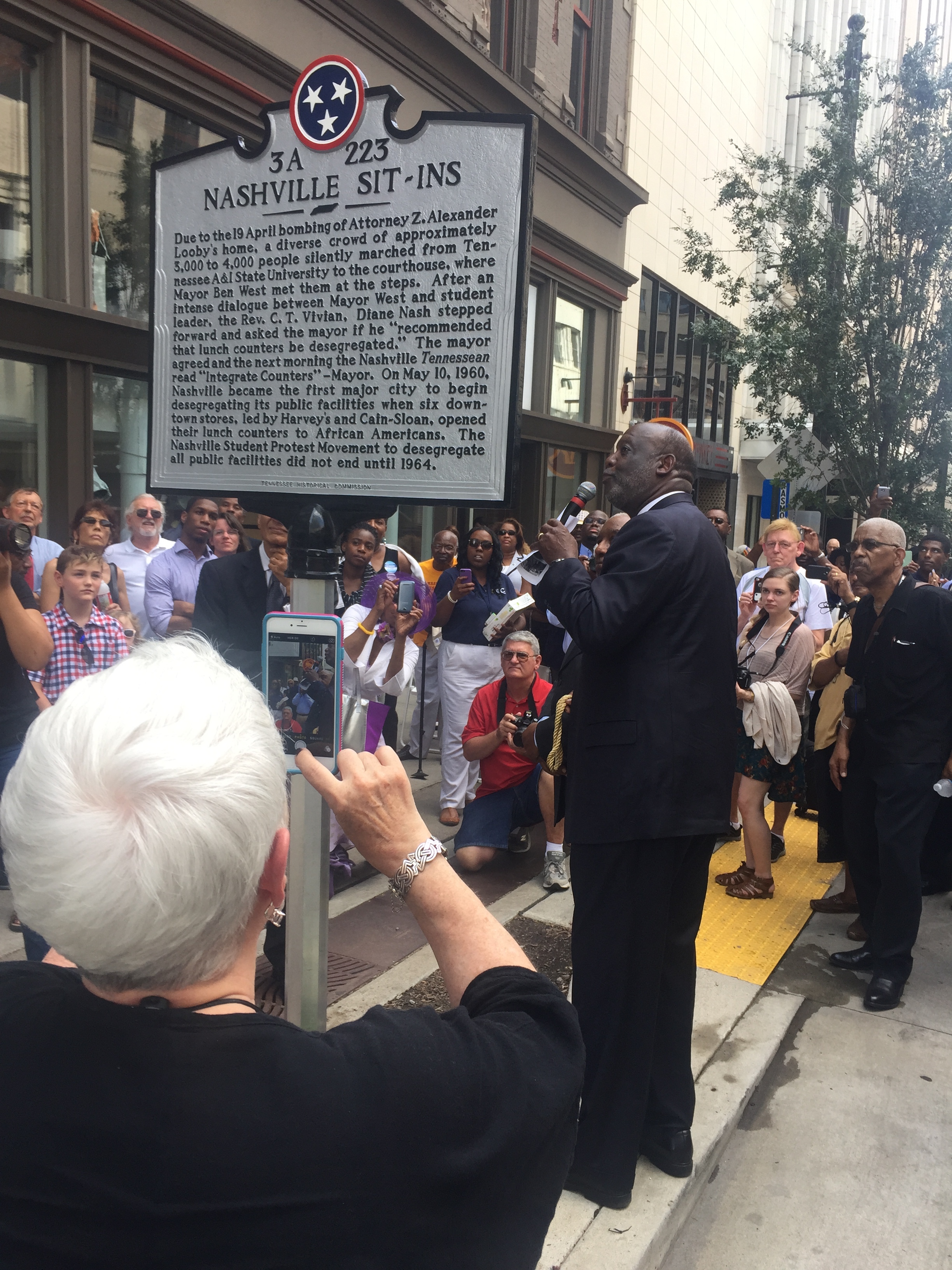 Unveiling PRESS EVENT Nashville Civil Rights Marker