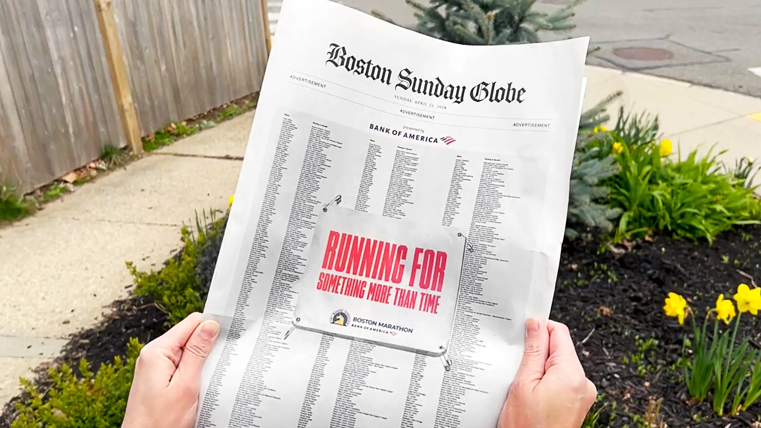  To honor the charity runners, we published all of their names and the amount they raised for their charities in the Sunday Boston Globe after the marathon. 