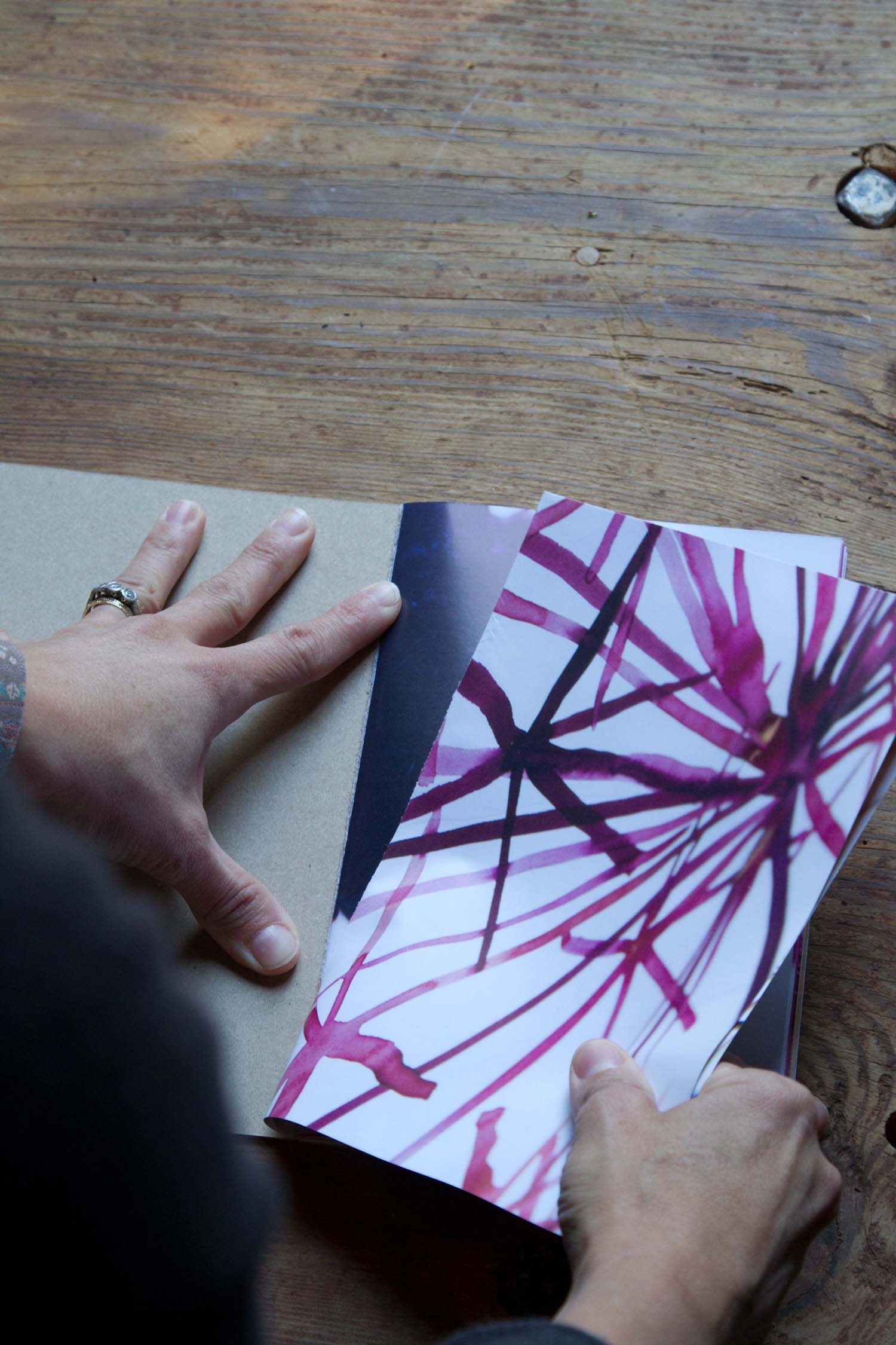 ...then, each diptych can be torn out of the book, due to its glue-bound construction....