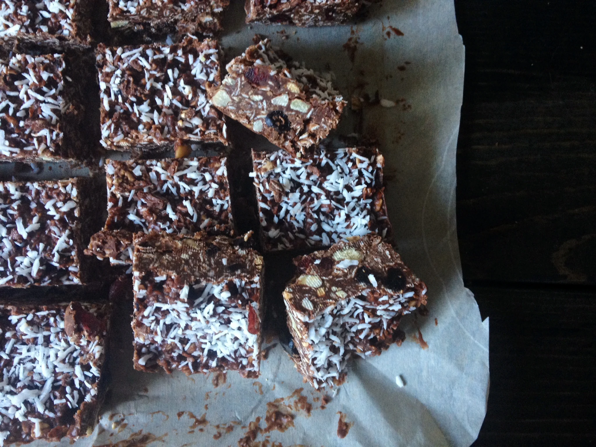No Bake Chocolate Coconut Oatmeal Bars