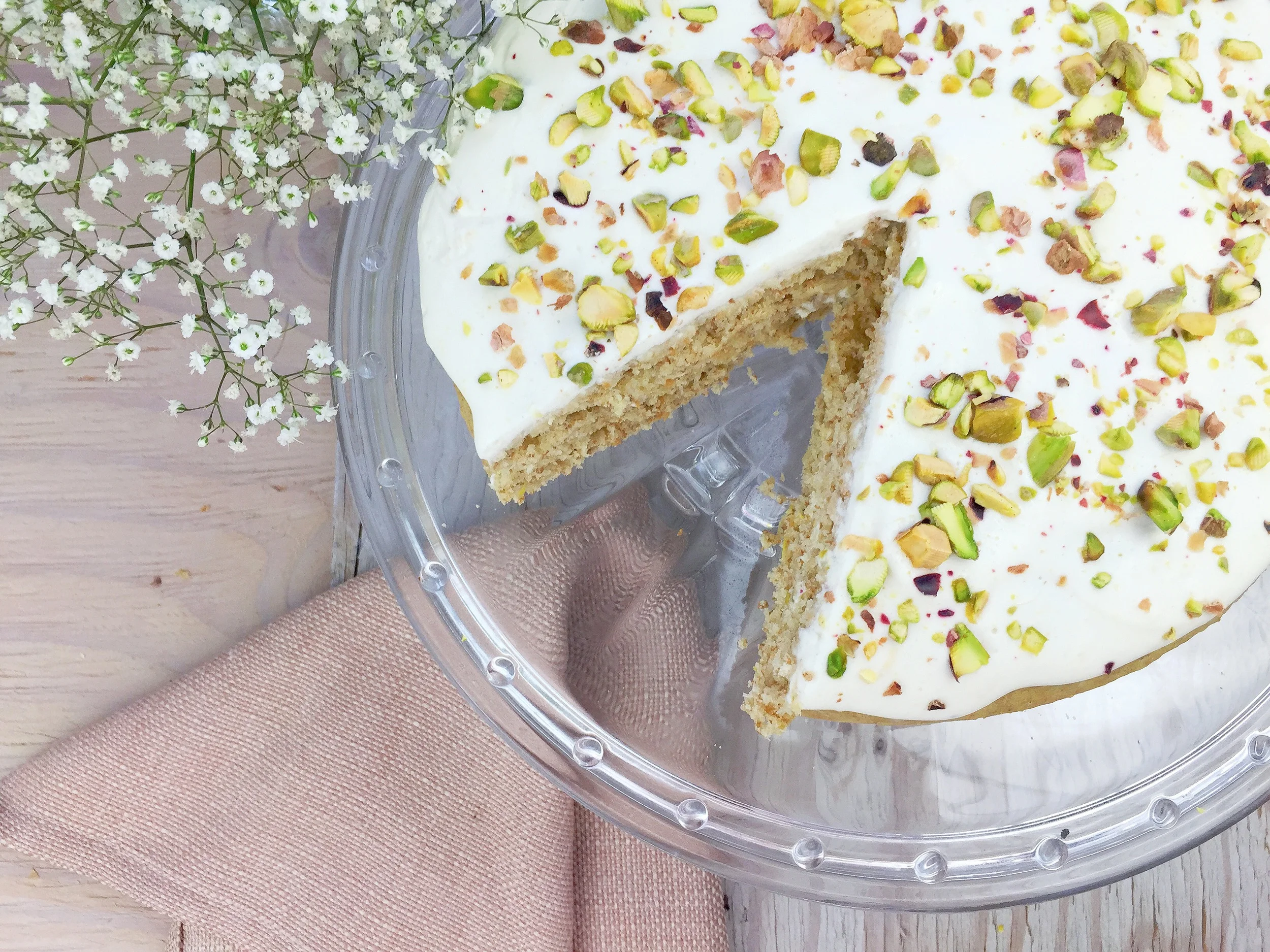 Vanilla Olive Oil Cake + Lemon Cream Cheese Icing