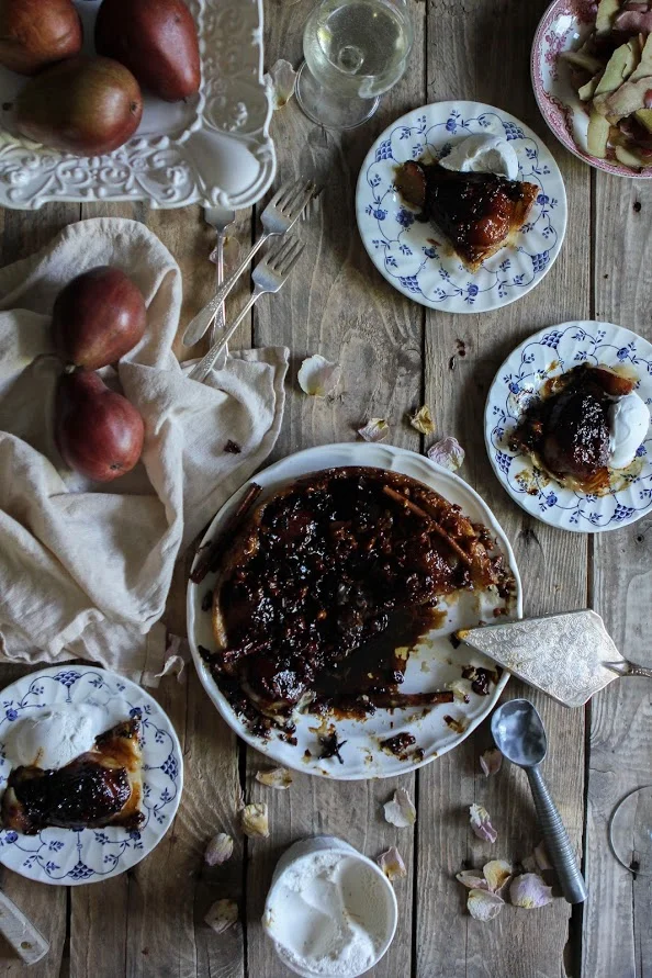 Richly Caramelized Walnut & Pear Tarte Tatin