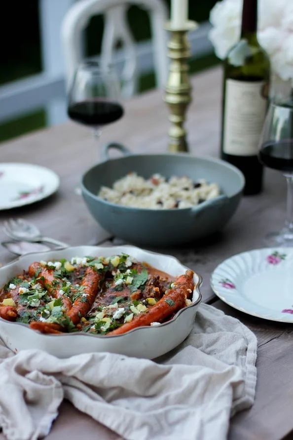 coconut milk harissa chicken + chickpeas & garden carrots