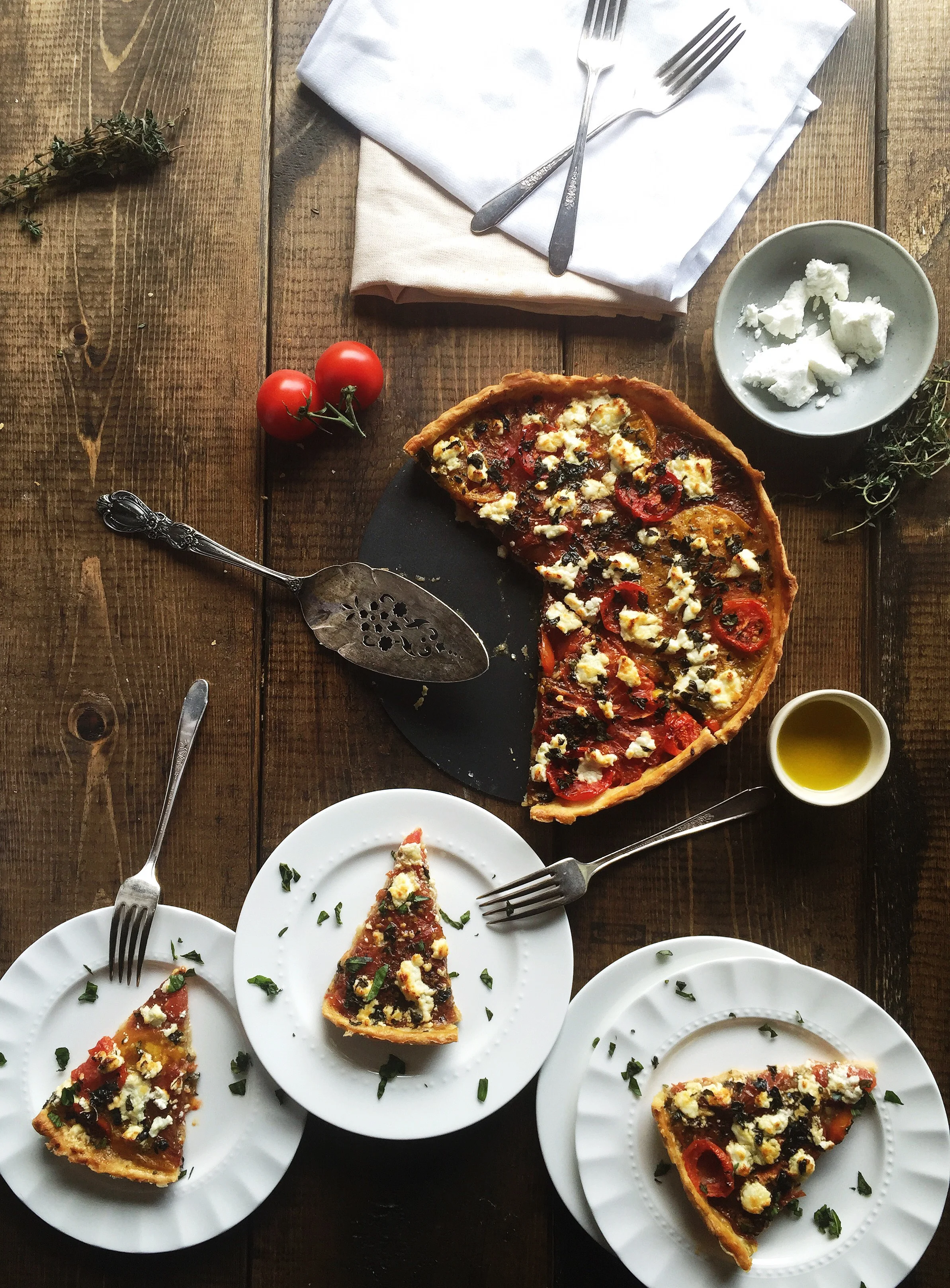 Heirloom Tomato Tart with Thyme & Goat Cheese