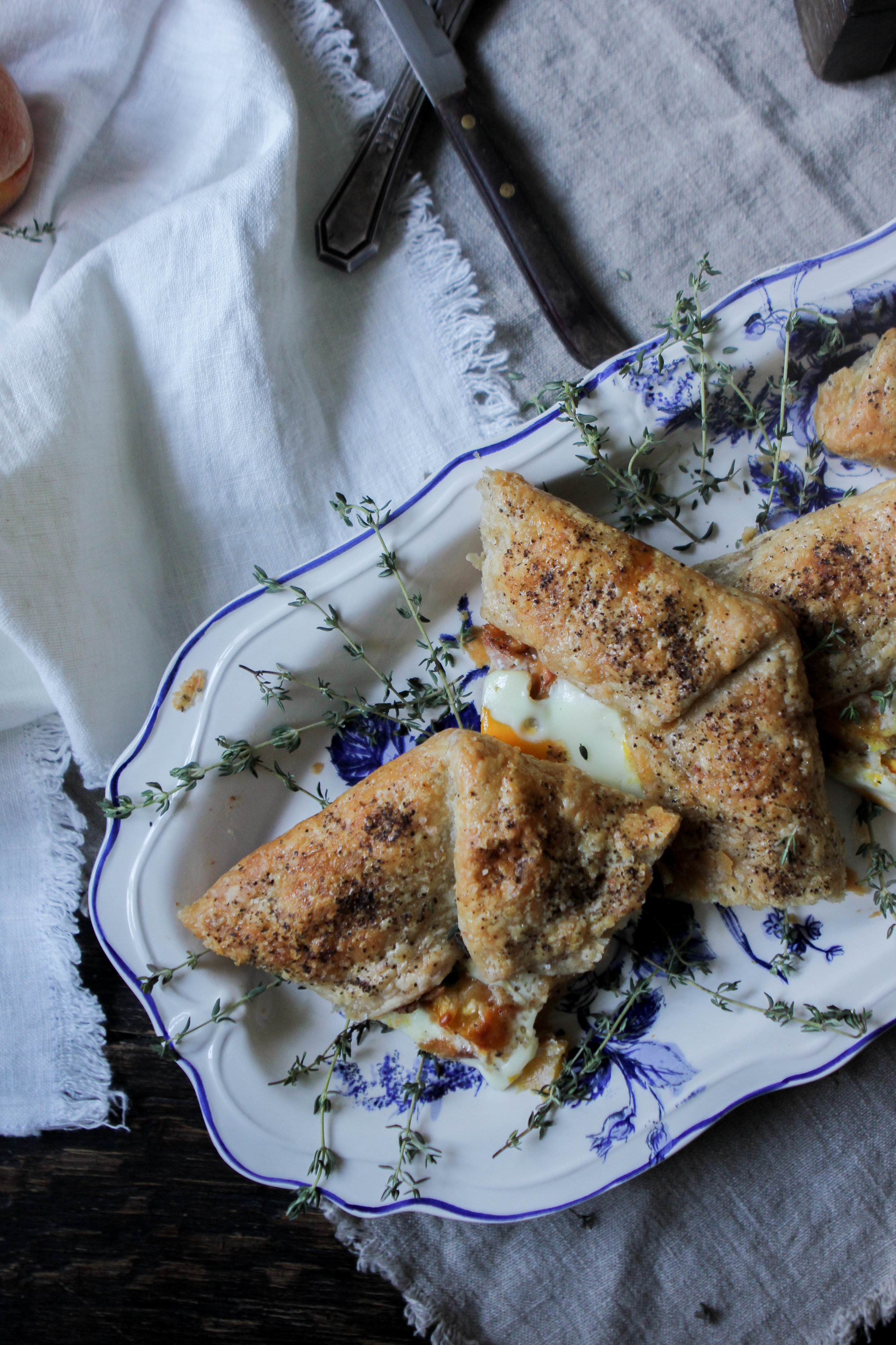 peach + bacon + shallot & thyme breakfast galette