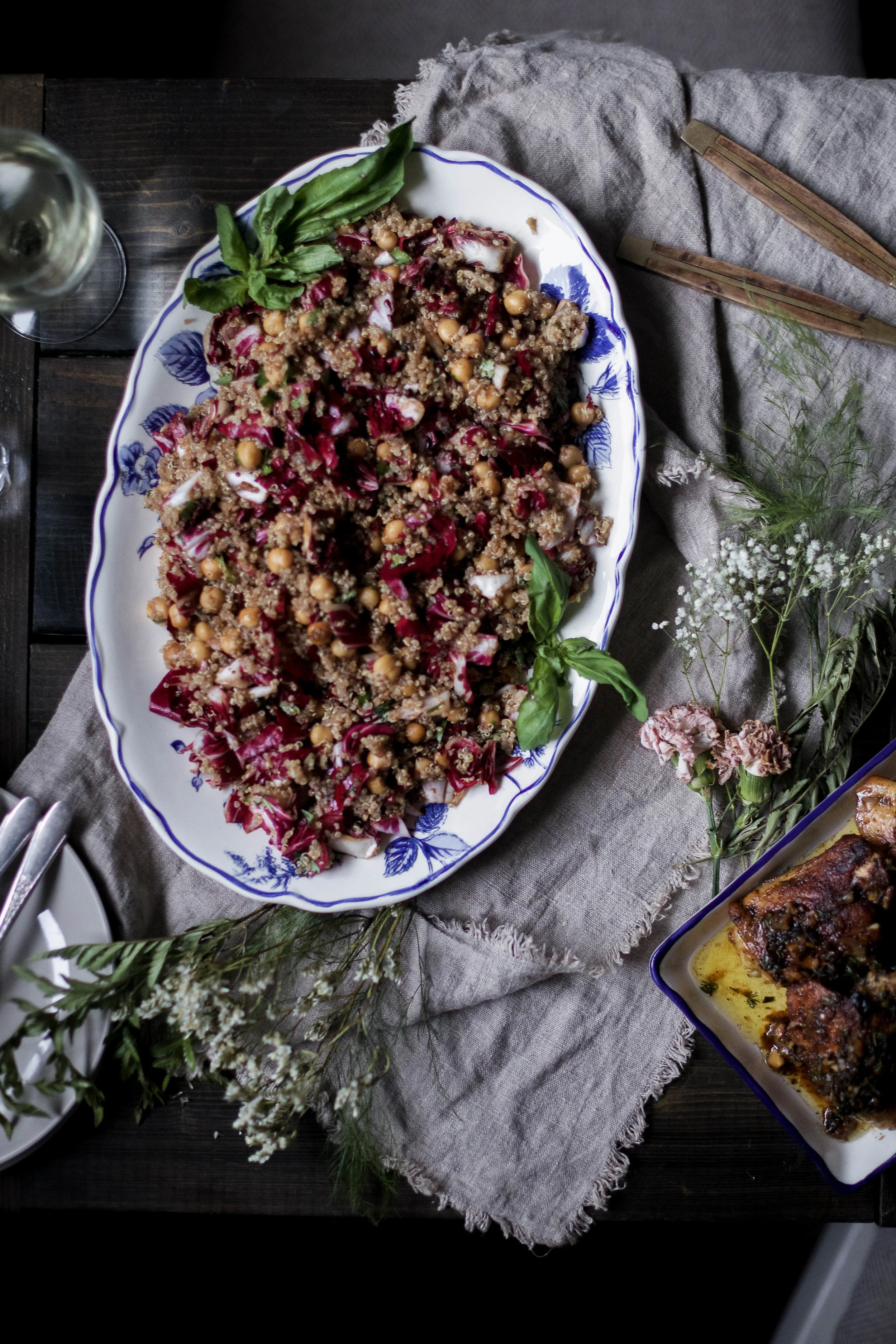 balsamic chickpea and radicchio quinoa salad, herbed white wine chicken, roasted vegetables with shallot and tarragon dressing -38.jpg