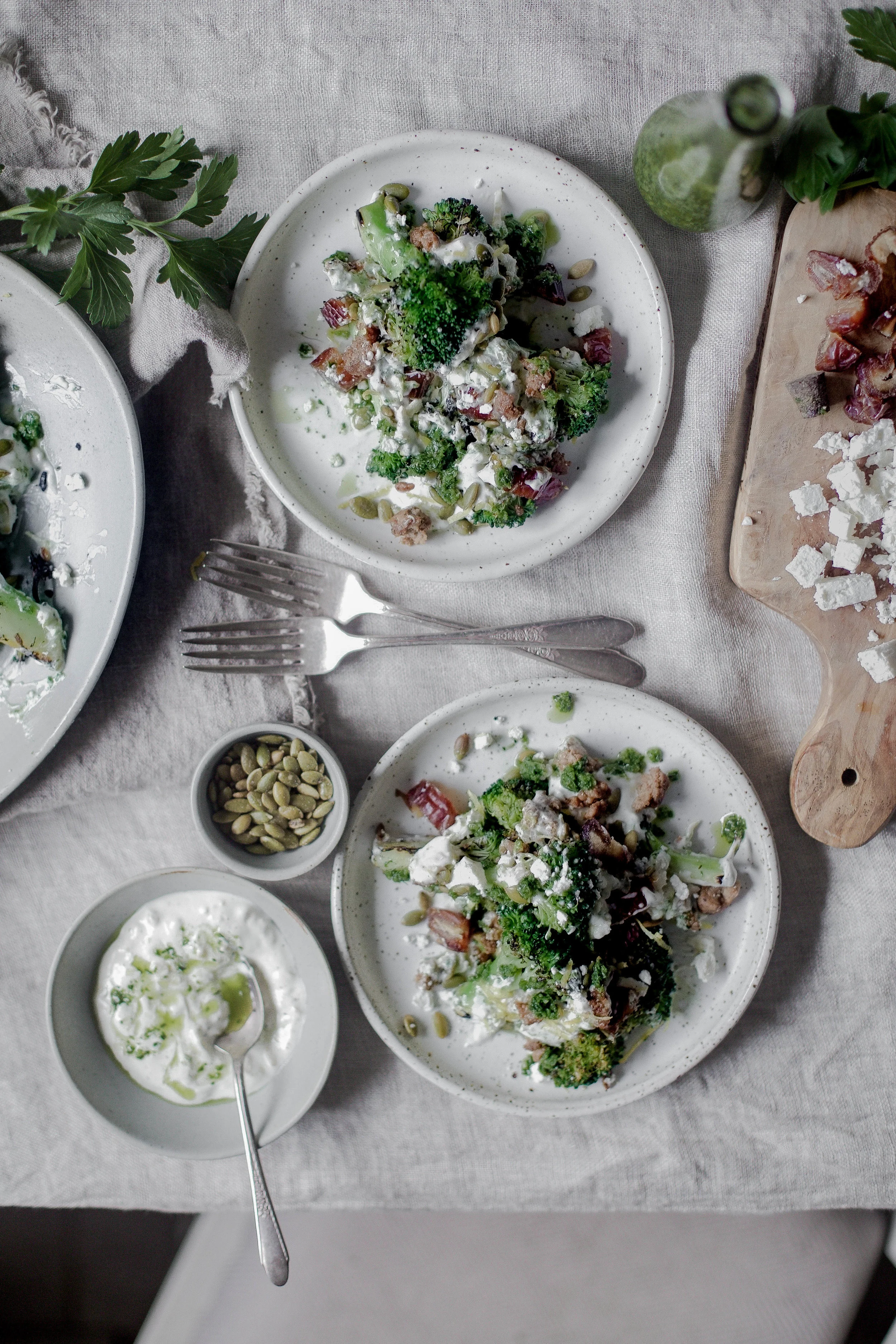 charred broccoli and chorizo with lemon shallot yogurt and jalapeno herb oil (30 of 1).jpg