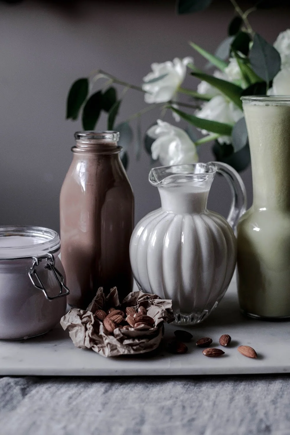 4 kinds of homemade almond milk, chocolate, vanilla, strawberry, turmeric (23 of 1).jpg