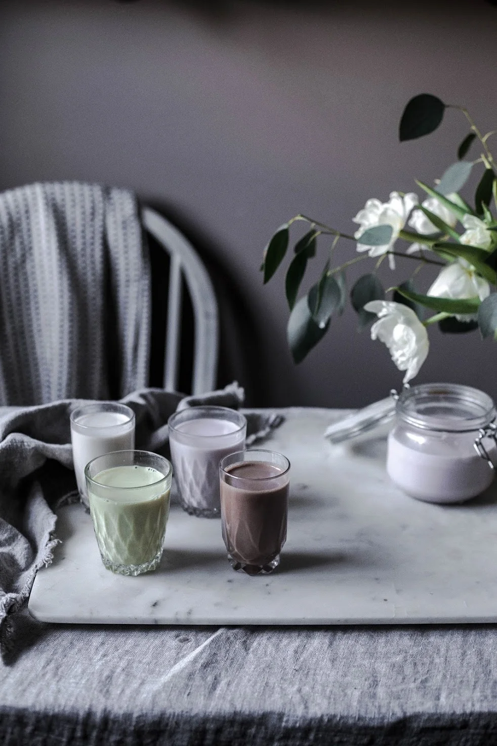 4 kinds of homemade almond milk, chocolate, vanilla, strawberry, turmeric (66 of 1).jpg