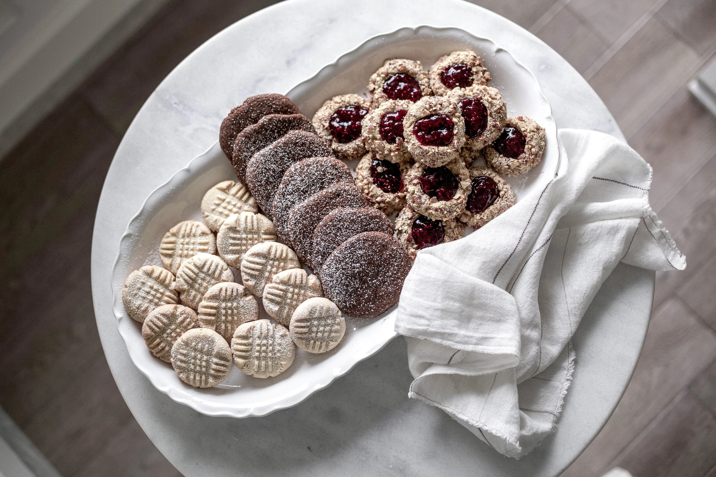 classic christmas cookies; jam thumbprints, chewy gingergbread, buttery shortbread (1 of 1).jpg