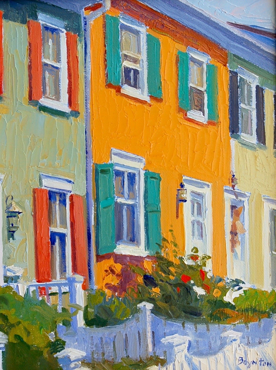 Sunlight on Houses, plein air oil painting by Lee Boynton Turn and turn, Till we turn 'round right. From Freedom of Simplicity by Richard J. Foster: Simplicity is a grace. It is given to us by God. There is no way that we can build up our willpower, put ourselves into this contortion or that, and attain it. It is a gift to be generously received... It slips in unawares. A new sense of wonder, concentration, even profundity steals into our personality. We change our lifestyle. Simplicity is also a discipline. It is a discipline because we are called to do something. Simplicity involves a consciously chosen course of action involving both group and individual life. What we do does not give us simplicity, but it does put us in the place where we can receive it. It sets our life before God in such a way that He can work into us the grace of simplicity.
