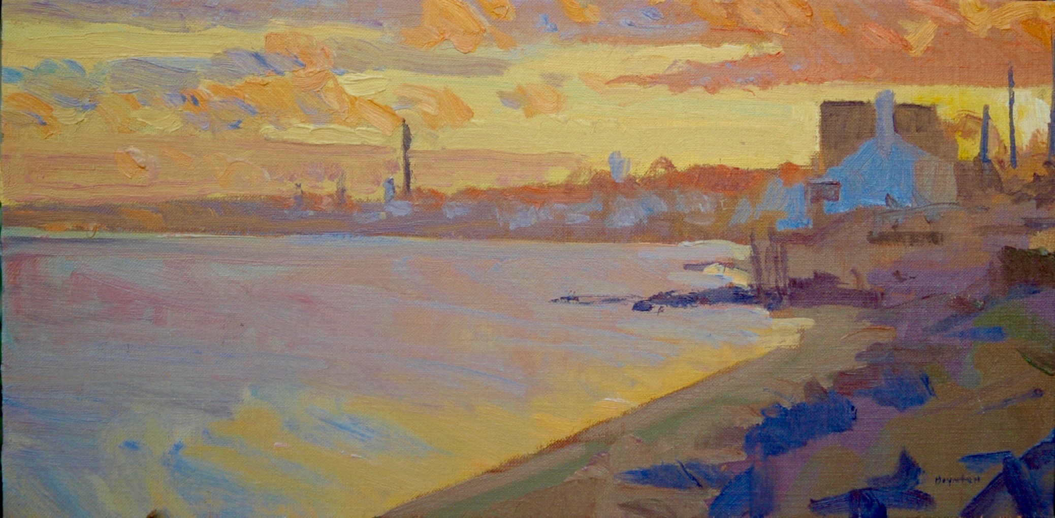 Sunrise over Provincetown, plein air oil painting by Lee Boynton James 1: 17-18 (Message translation) Every desirable and beneficial gift comes out of heaven. The gifts are rivers of light cascading down from the Father of Light. There is nothing deceitful in God. nothing two-faced, nothing fickle. He brought us to life using the true Word, showing us off as the crown of all His creatures.