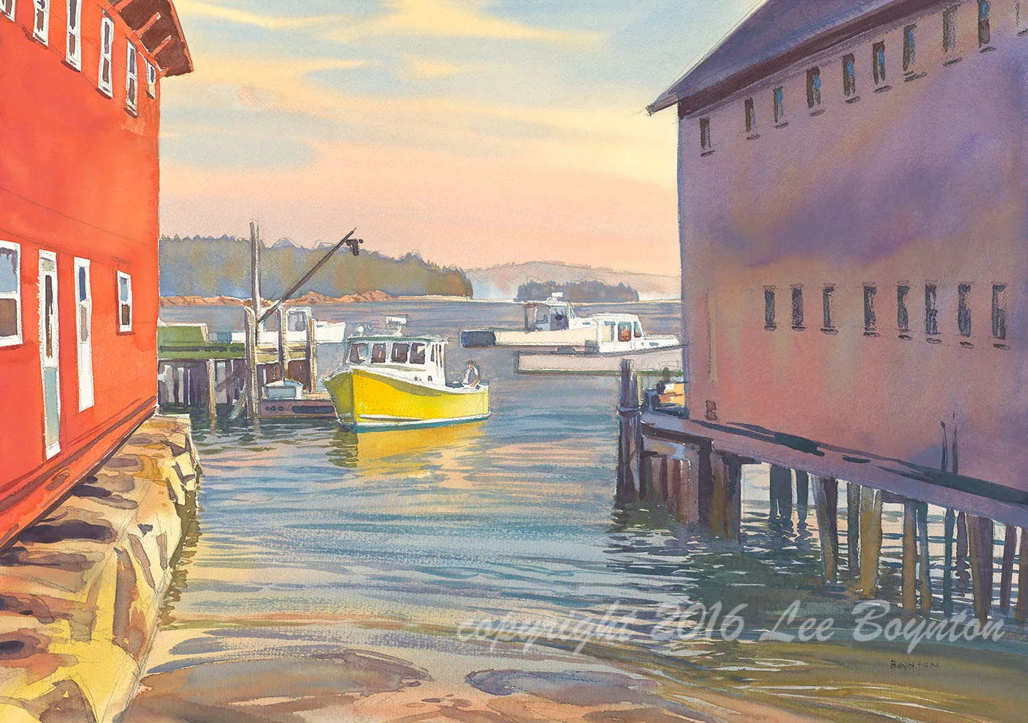 Yellow Boat: Stonington Harbor, Maine