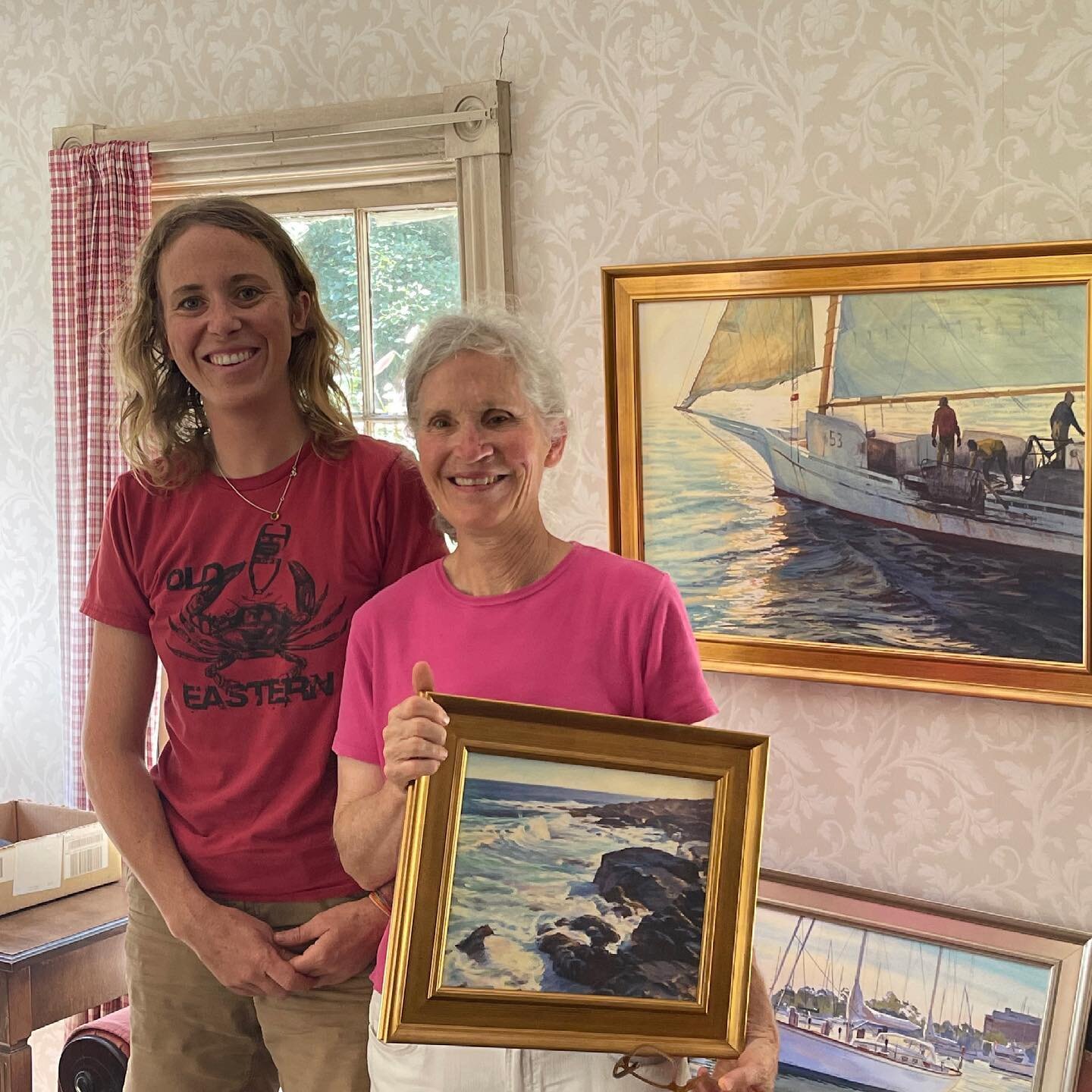 A bright sunny summer day! My Mom, Mischelle Wilbricht and I had a garden day and brainstormed about this Lee Boynton Legacy show we are putting together! Mom with the new framed prints! It is exciting to see the show is coming together! The prints l