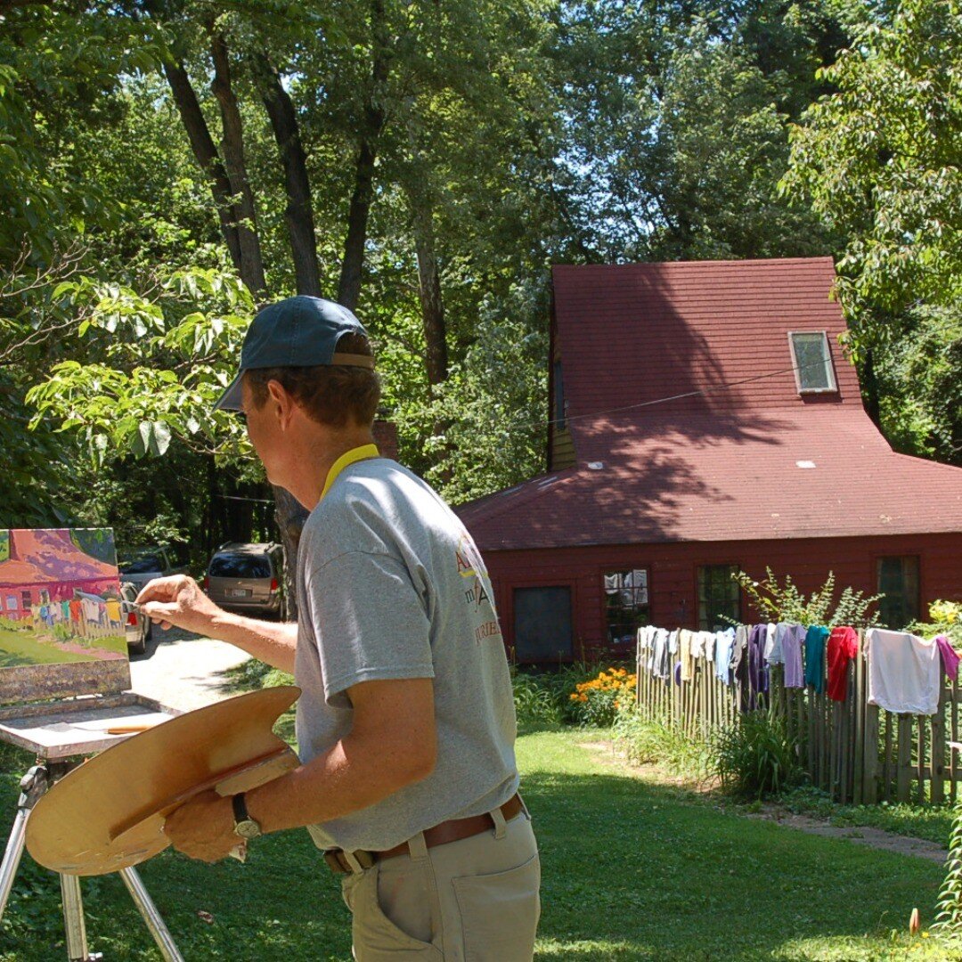 My Dad painting the drying laundry on our family property in Annapolis, Lilac Hill. This property has been in my family for over five generations!