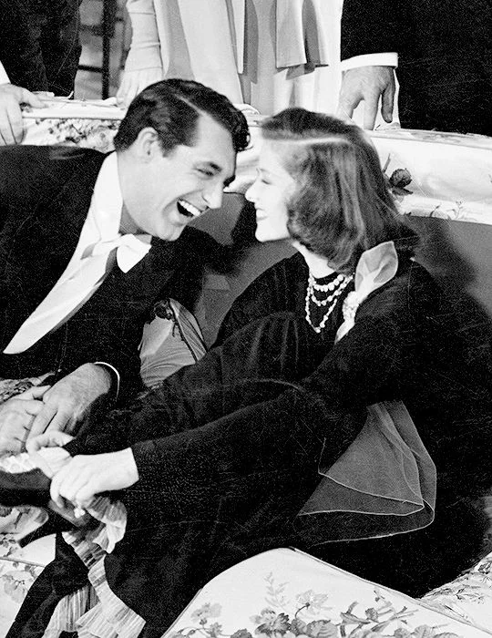 With Katherine Hepburn in "Philadelphia Story"