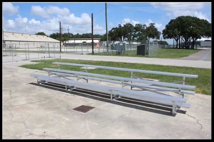 3 Row Non-Elevated Aluminum Bleacher Click here for free, printable CAD drawings!