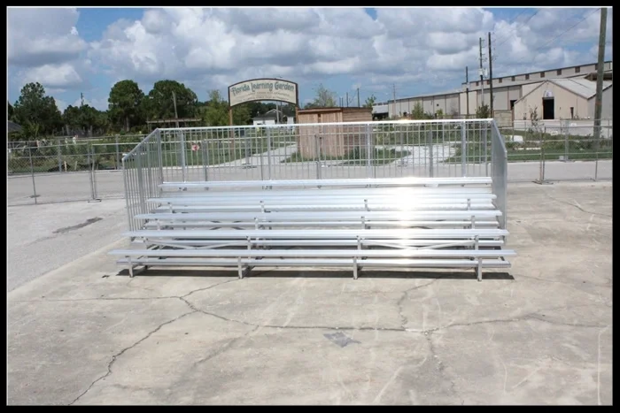5 Row Non-Elevated Aluminum Bleacher (w/o aisle) Click here for free, printable CAD drawings!