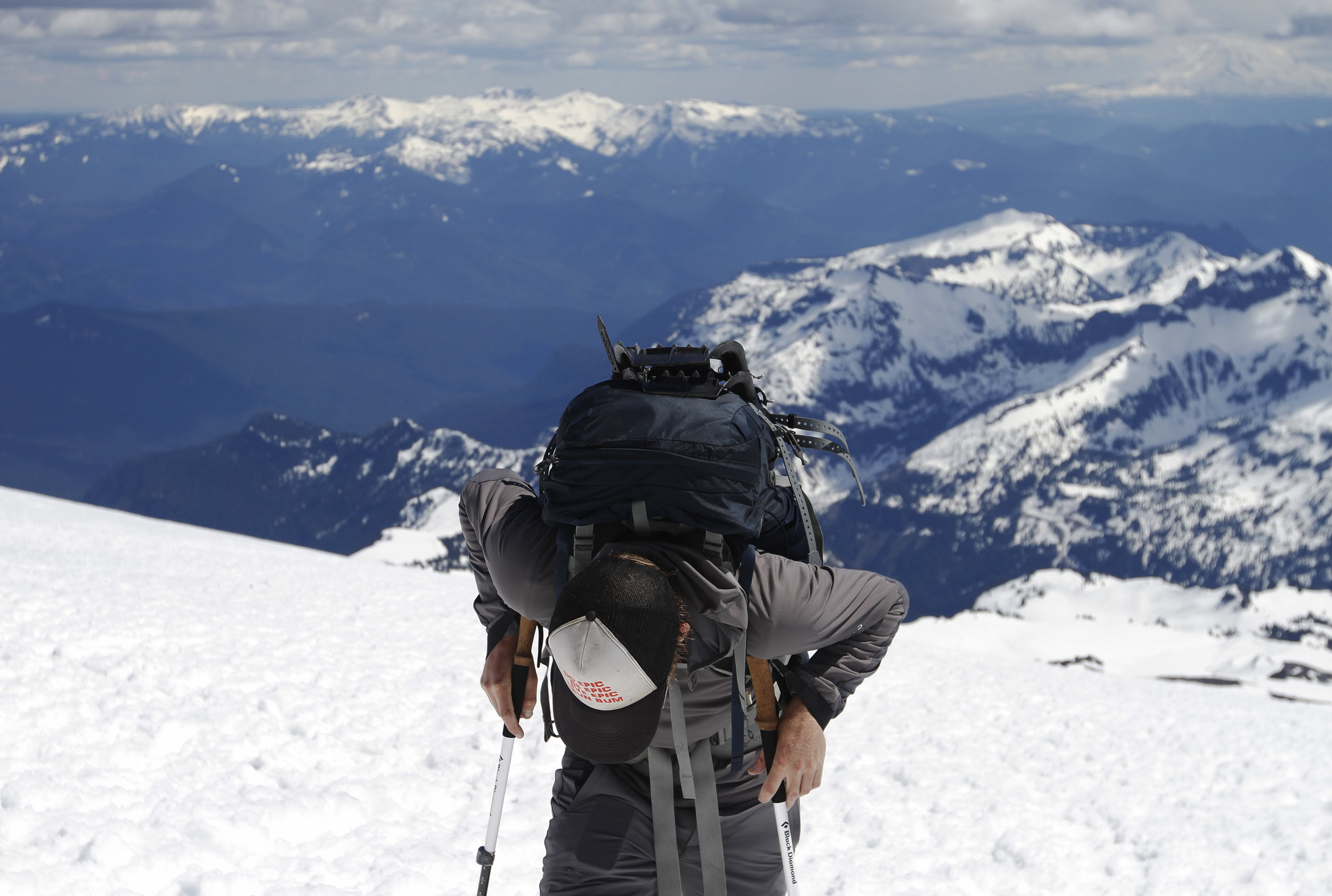 Jon fighting hard to catch his breath while hiking up the Muir Snowfield, around 9,000 feet. 