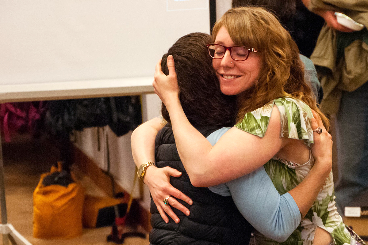 Hugging Alyssa (my former editor and dear friend) after giving a presentation on my work in Antarctica | March 2018