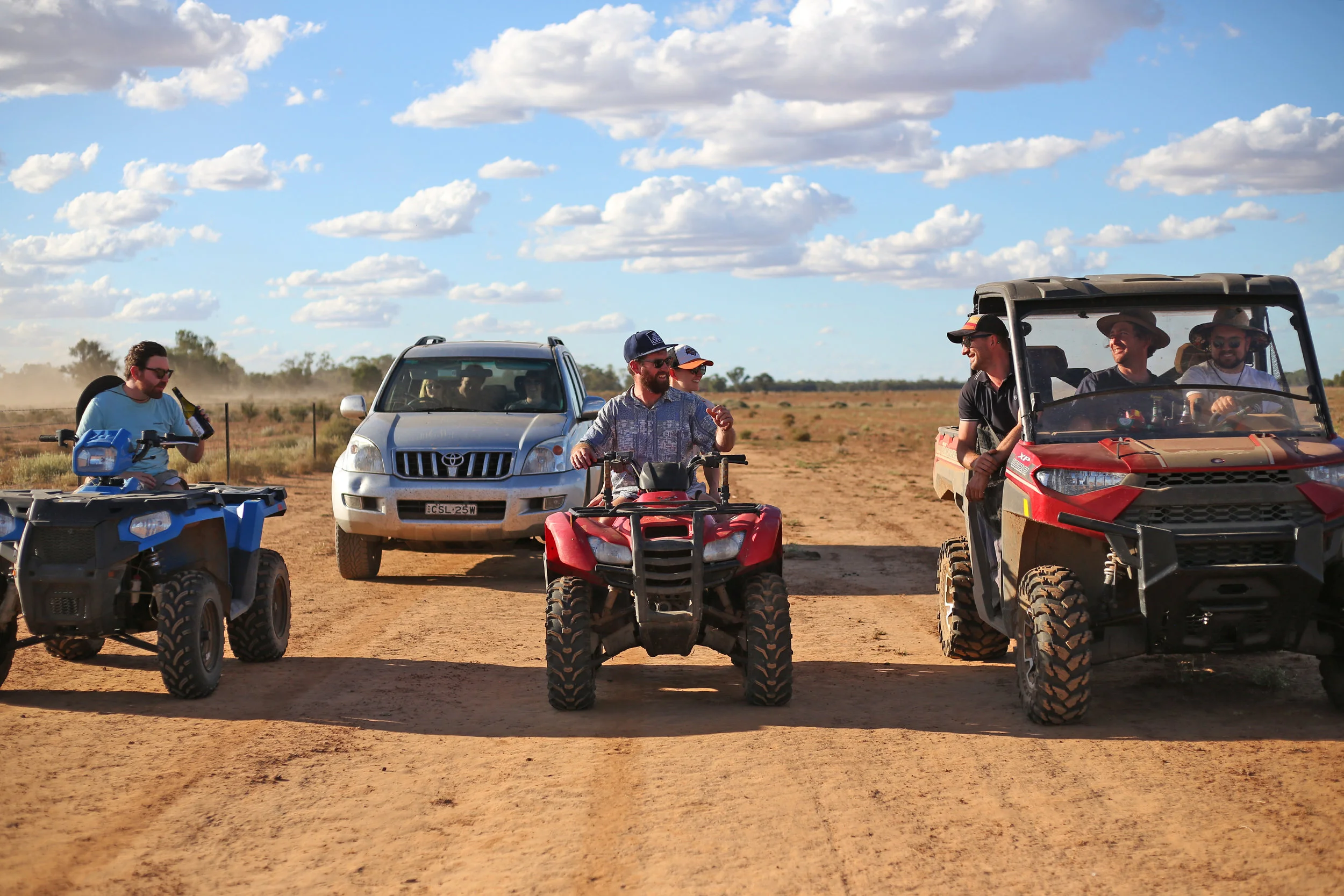 The crew, ridin’ dirty.