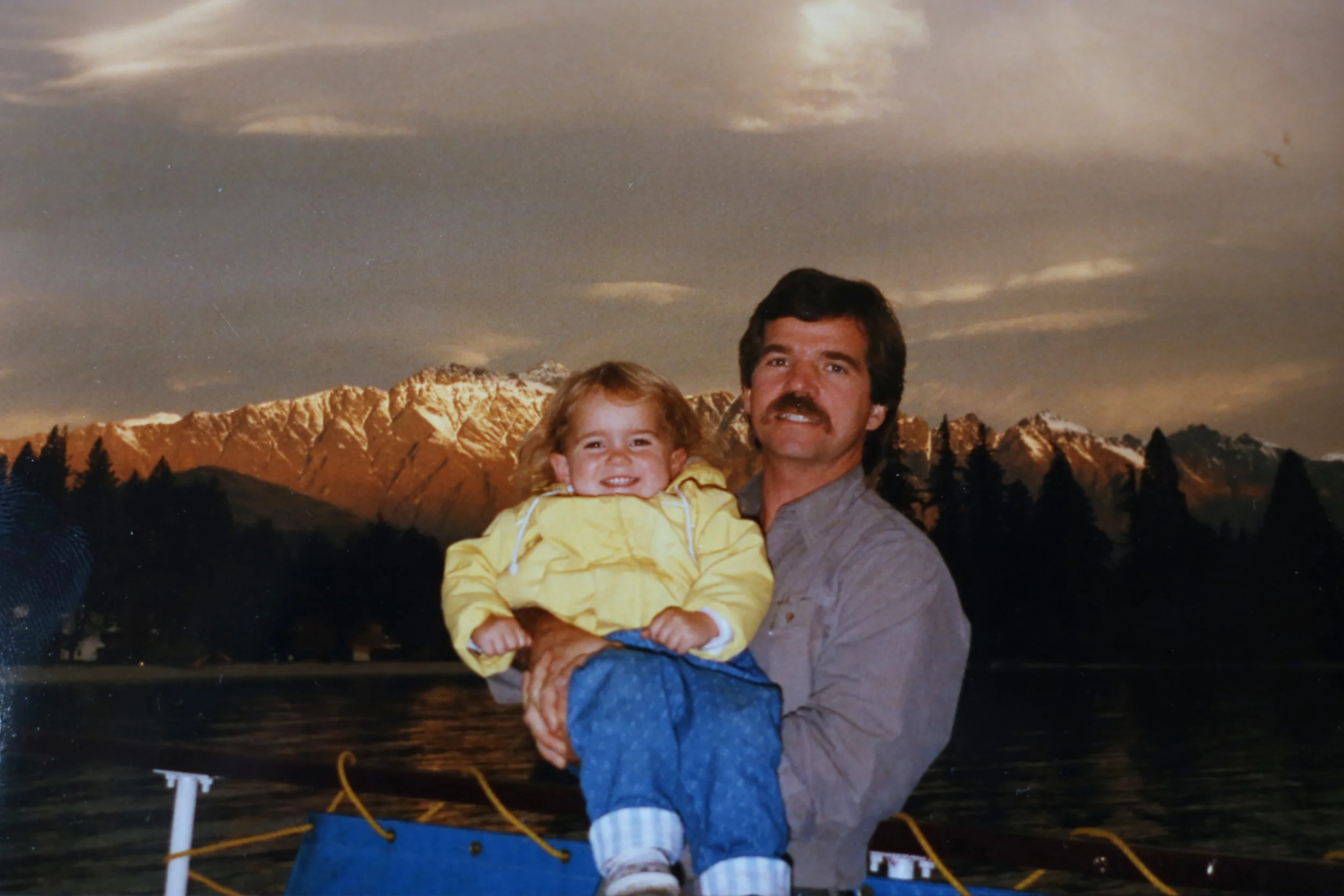 Me and Dad on a 100-year-old ship in Te Anau, New Zealand | September 1990