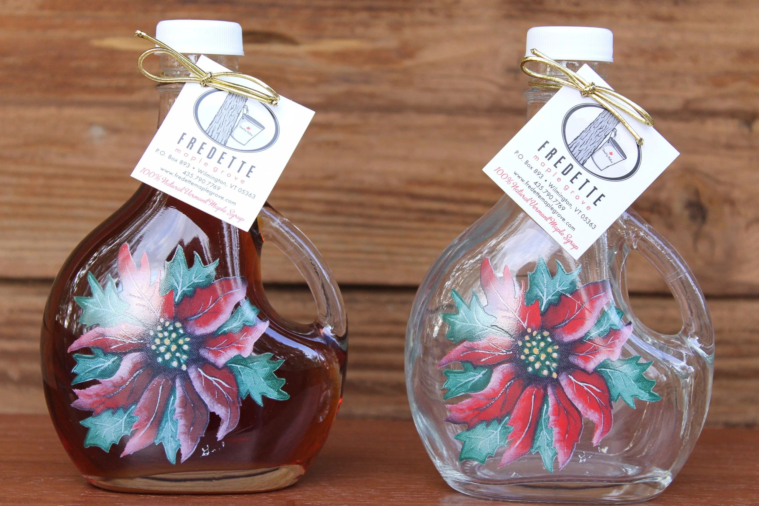 Poinsettia Glass Bottle 250 ml (8.5 oz)