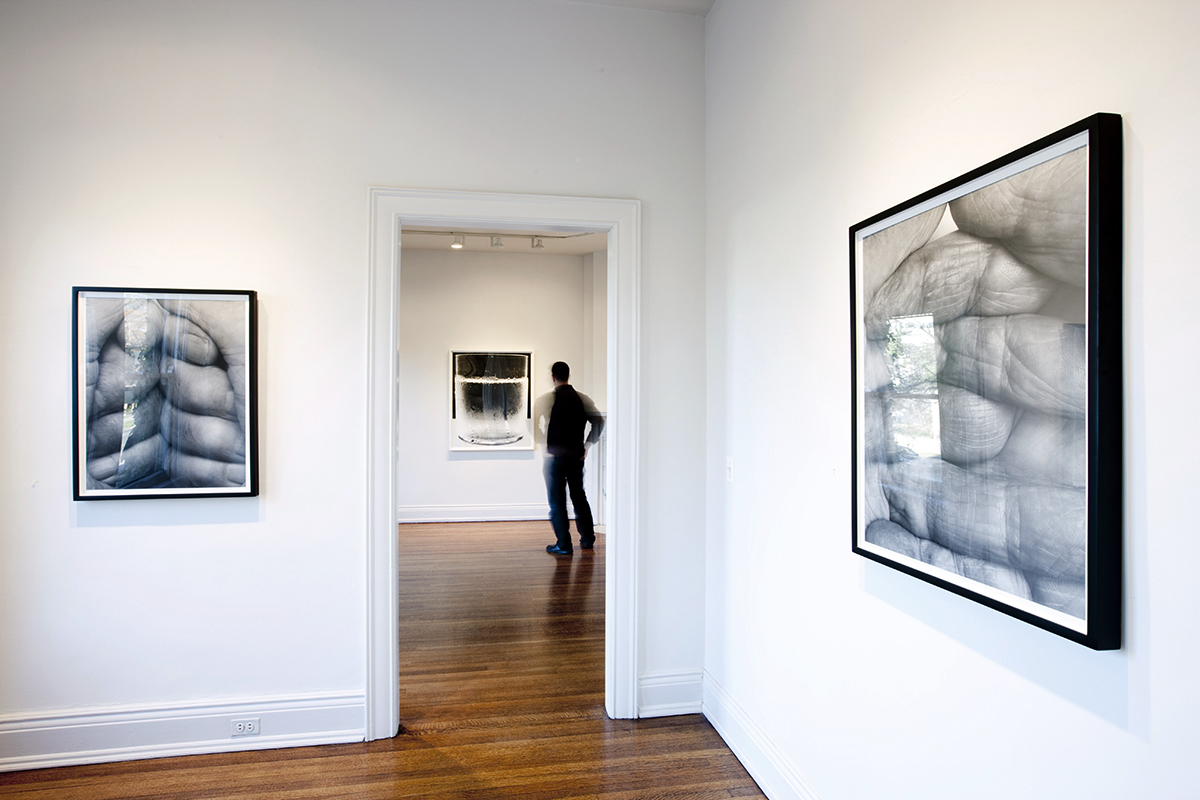 Installation view, from left: "Interlocking Fingers, No. 20, 2000," 22 x 18 in.; "Interlocking Fingers, No. 9, 1999," 22 x 18 in.