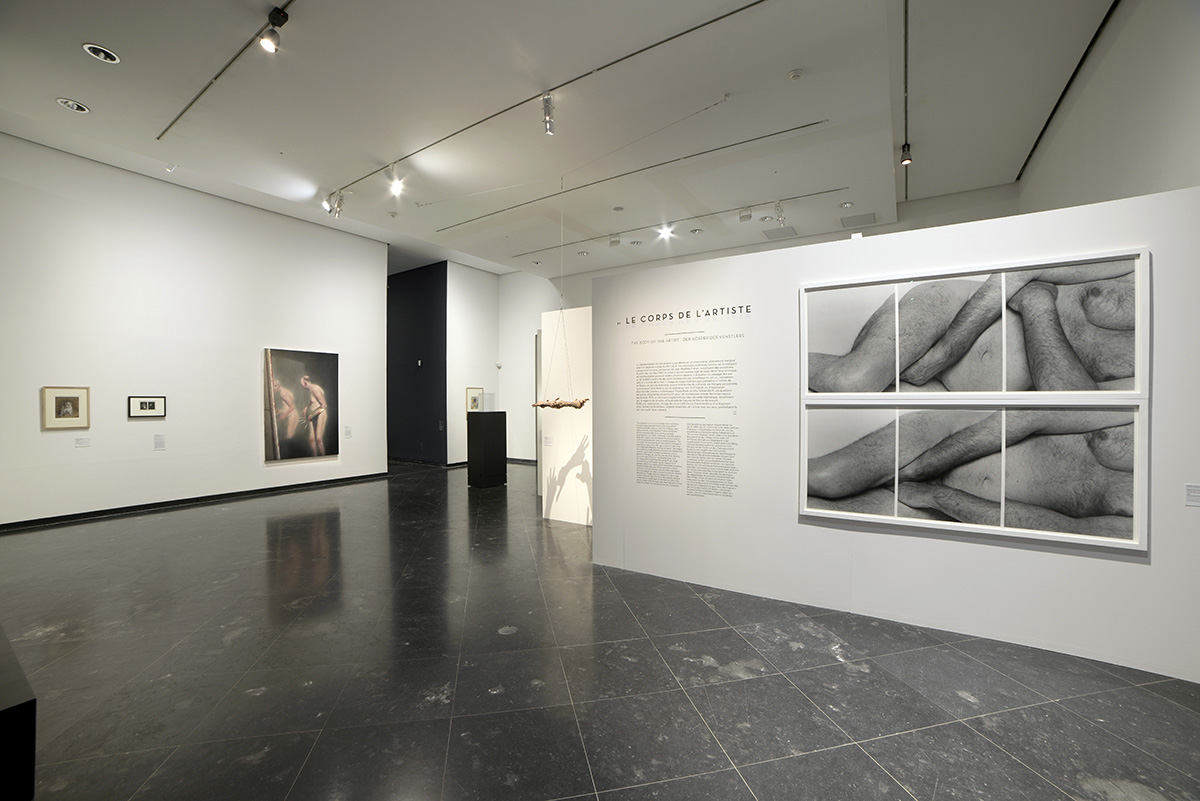 Installation view, "Reclining Figures, No. 1, Two Panels, 1996," 64 x 74 in.