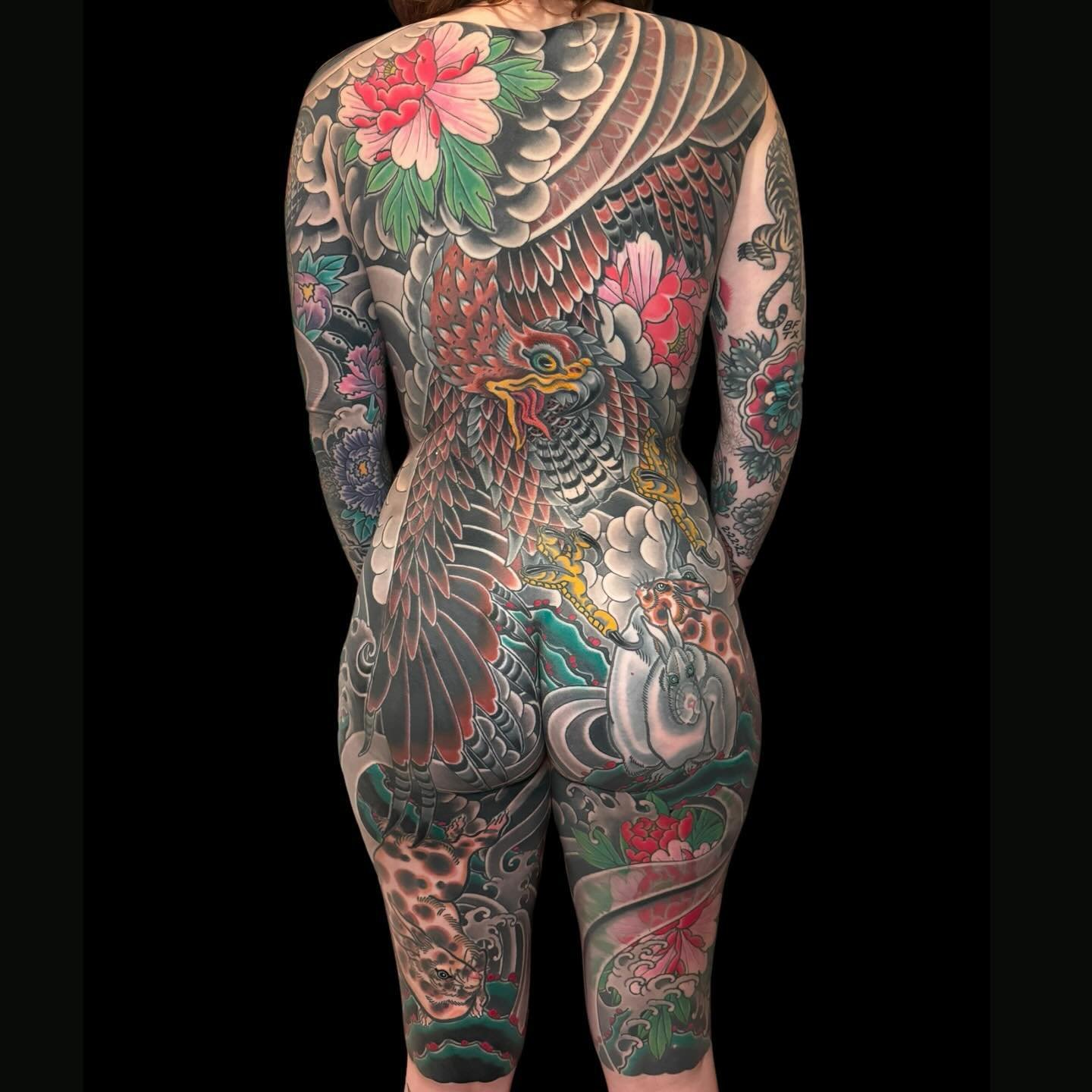 Completed @heartofclover Kayla&rsquo;s back last month. Thank you Kayla ( and everyone else who finishes their tattoo with me) for your trust and dedication. 👉🏻swipe for video👈🏻 jebmaykut@gmail.com for inquiries.
@elmstreettattoo 
@heartinhand_es