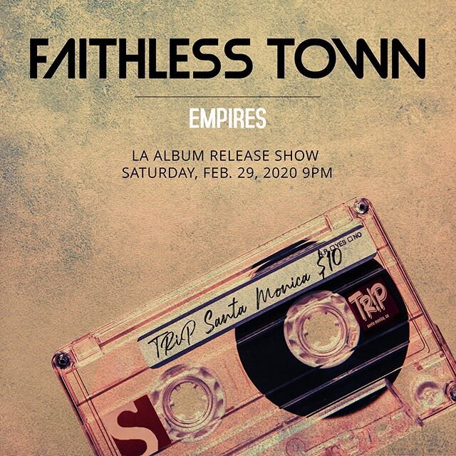 Happy to announce we&rsquo;ll be celebrating the @spectramusicgroup release of our album &ldquo;EMPIRES&rdquo; with a special show at @tripsantamonica on Saturday, Feb. 29th!🤘
.
.
.
#spectramusicgroup #tripsantamonica #faithlesstownempires #albumrel