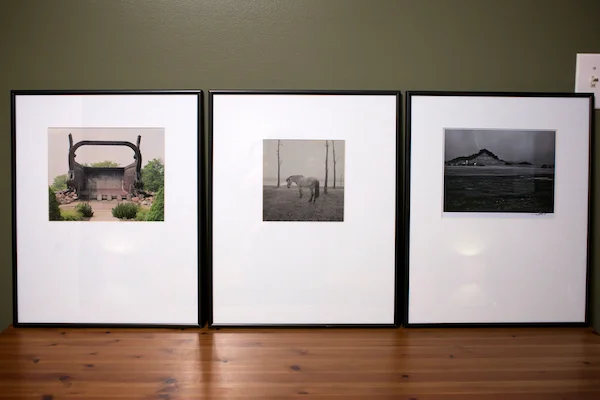On display: matting and framing photographs.