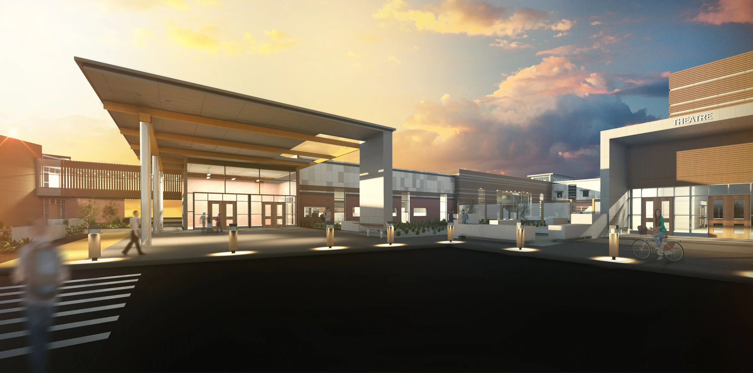 High School Concept A - Main Entrance