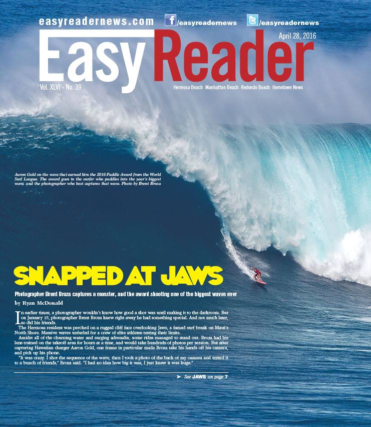 April 28, 2016 - Easy Reader Cover - Aaron Gold at Jaws-