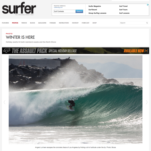 December 2, 2013 - Surfer Magazine - Angelo Luhrsen