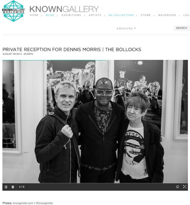 August 9, 2014 - Known Gallery – Private Reception for Sex Pistols Photographer, Dennis Morris