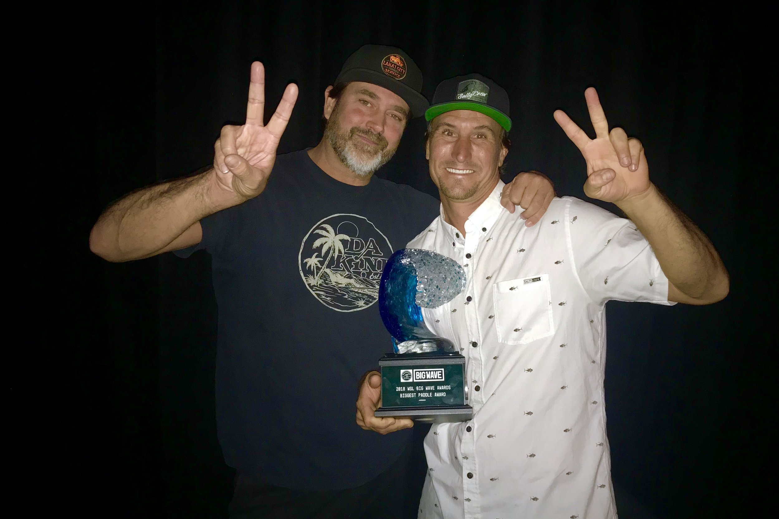 April 28, 2018 - WSL Big Wave Awards - Photographer Brent Broza & Surfer, Aaron Gold, 2X Award Winners at Jaws in 2016 & 2018