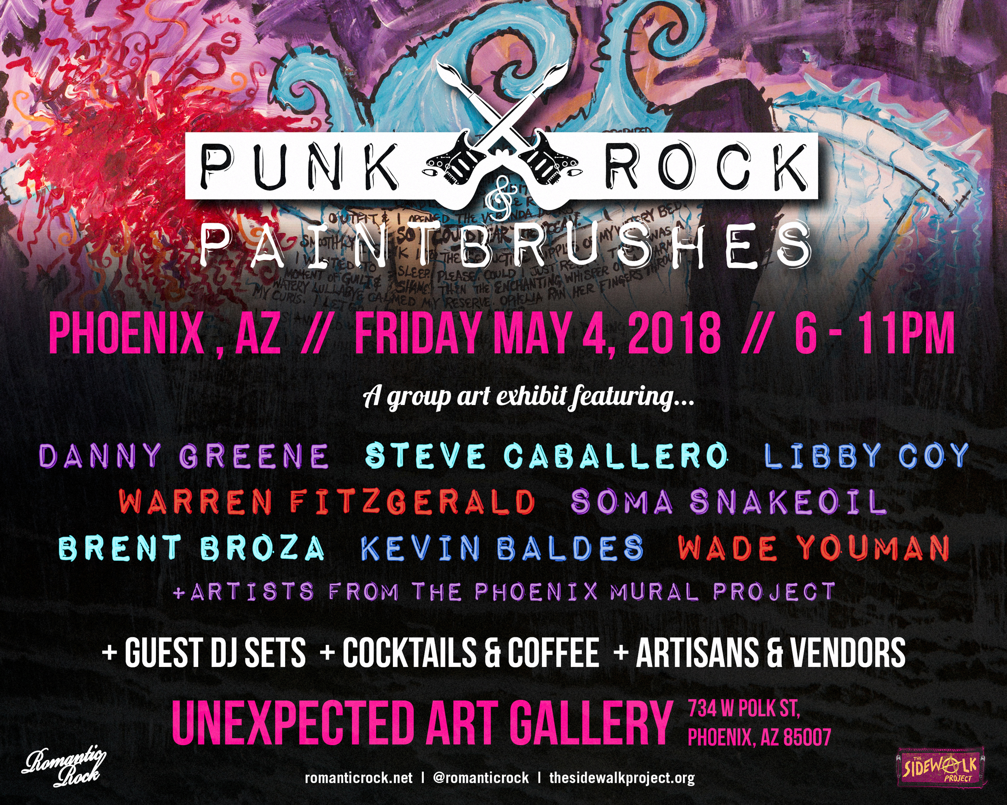 May 4, 2018 - Punk Rock & Paintbrushes Art Show at Unexpected Gallery - Phoenix, AZ