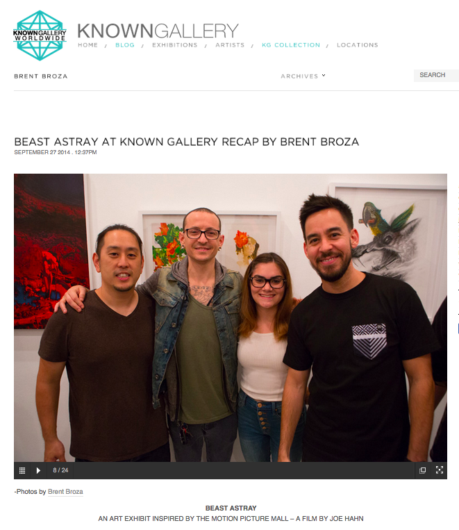 SEPTEMBER 24, 2014 - BEAST ASTRAY AT KNOWN GALLERY