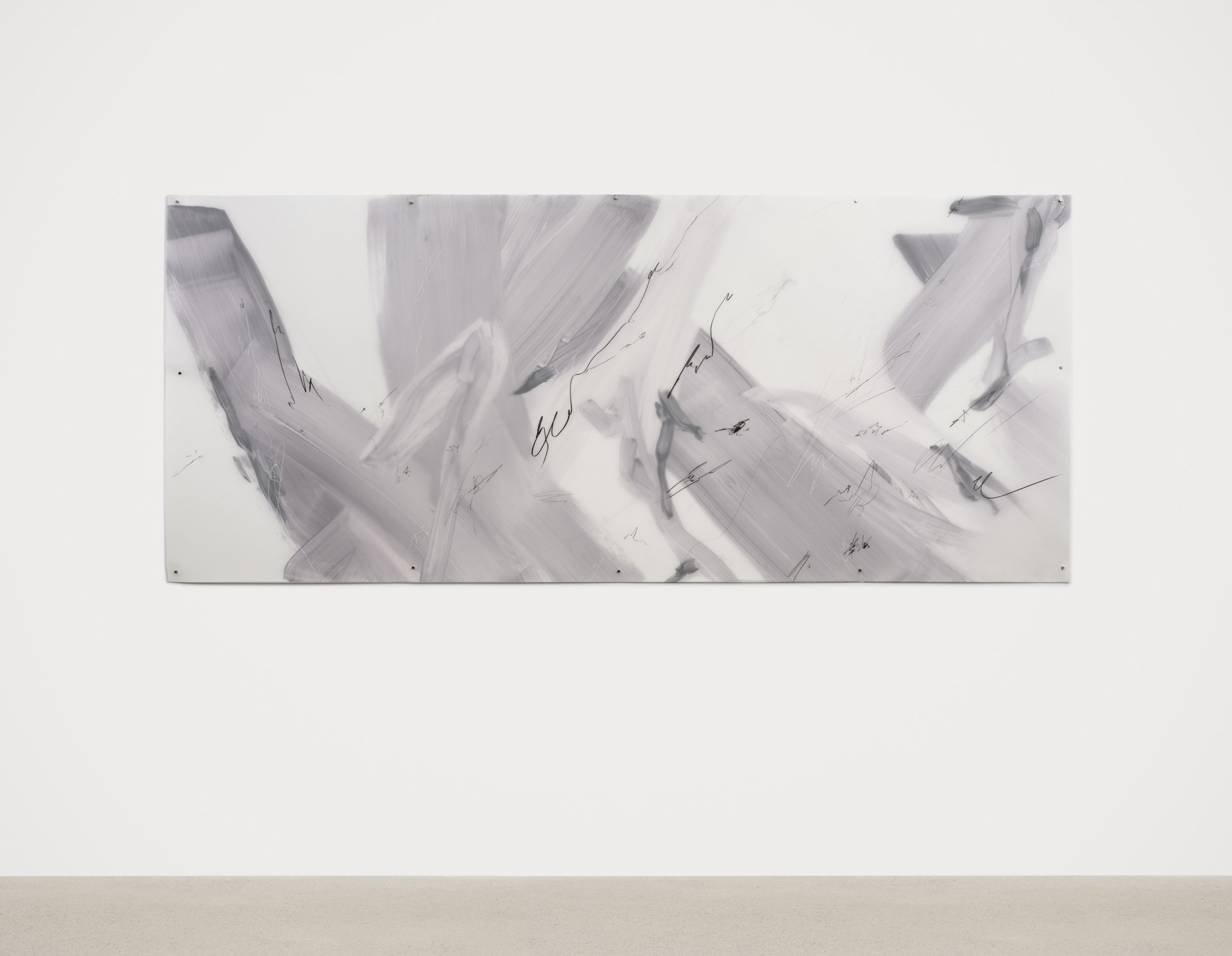  what I know (for sure)   oil and graphite on mylar,  93” x 40”  Image by Rachel Topham Photography 