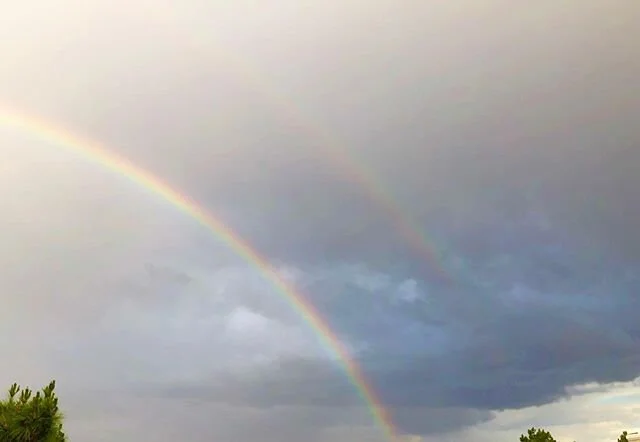 When you only know half of the story. 
#rainbow #doublerainbow #aprilshowers #spring #hope #balconyview